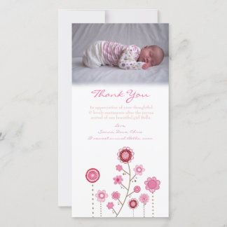 Danke, Baby-Mädchen-Foto-Karten-Schablone zu Dankeskarte