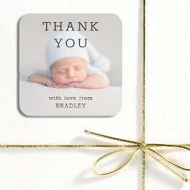 Danke Baby Newborn Baby Shooting Script Quadratischer Aufkleber