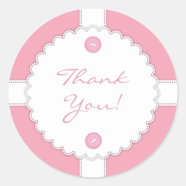 Danke Baby Shower Dantel Sticker (Vorderseite)