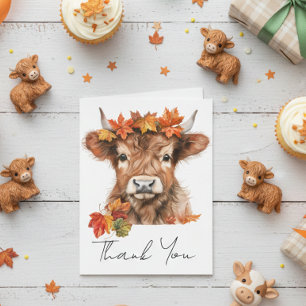 Danke, Baby Shower Highland Cow Halloween Dankeskarte