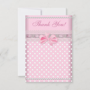 Danke Baby Shower Mädchen Baby Rosa Punkt Perle