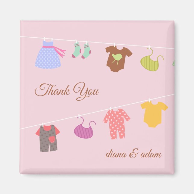 Danke, Baby Shower Magnet (Vorne)