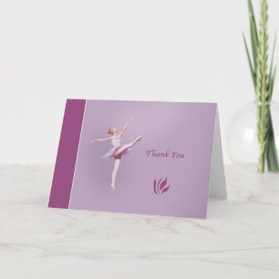 Danke, Ballerina in Weiß und Rosa Dankeskarte