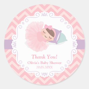 Danke Ballerina Tutu Baby Girl Shower Stickers