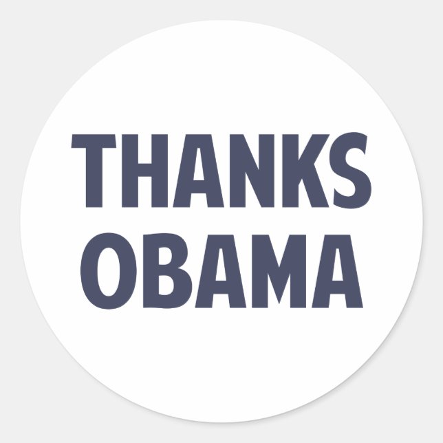 Danke Barack Obama Runder Aufkleber (Vorderseite)