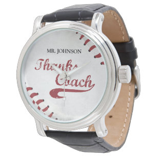Danke Baseball Coach Large Grunge Baseball Armbanduhr