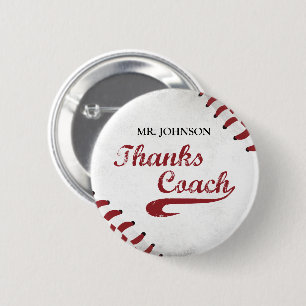Danke Baseball Coach Large Grunge Baseball Button
