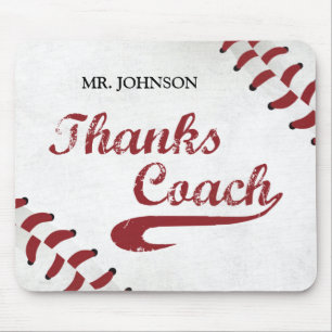 Danke Baseball Coach Large Grunge Baseball Mousepad