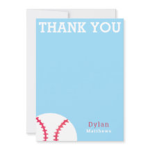 Danke Baseball Sport Blau Personalisiert