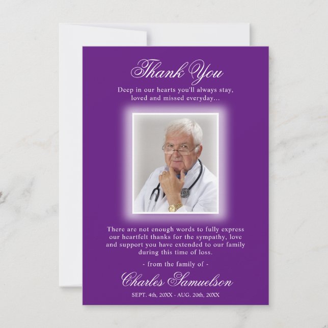 Danke Beerdigung Beileid Lila Mauve | FOTO (Vorderseite)