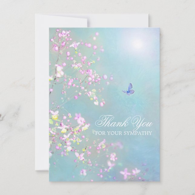 Danke Beileid Funerly Butterfly FOTO (Vorderseite)