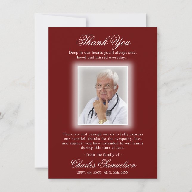 Danke Beileid RED BURGUNDY | FOTO (Vorderseite)