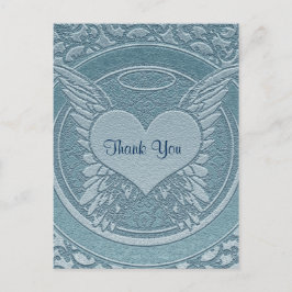 Danke | Beileidsbekundung | Babyblau Postkarte