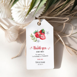 Danke, 'Berry Much' Erdbeere 1. Geburtstag Geschenkanhänger