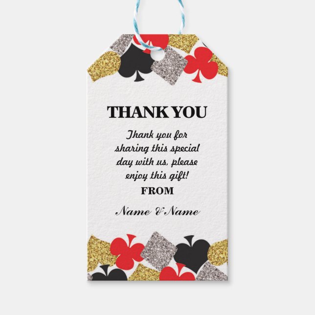 Danke, Bevorzugungs-Umbau-Las- Vegaskasino-Party Geschenkanhänger (Vorderseite)