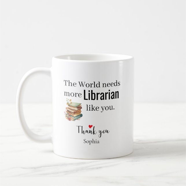 Danke Bibliothekar — Individuell gestaltete Kaffee Kaffeetasse (Links)