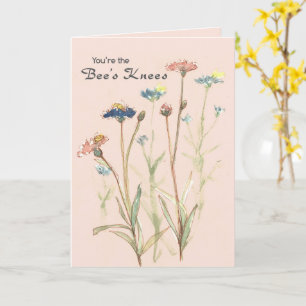 Danke Bienenstirn Honigbiene Kornblumen Rosa Karte