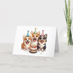 Danke, Birthday Corgi Dogs Dankeskarte