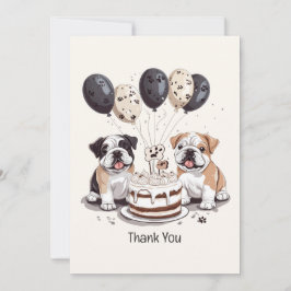 Danke, Birthday English Bulldogs Dankeskarte