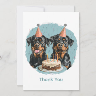 Danke, Birthday Rottweiler Hunde Dankeskarte