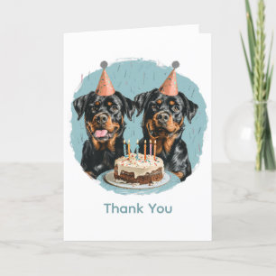 Danke, Birthday Rottweiler Hunde Dankeskarte
