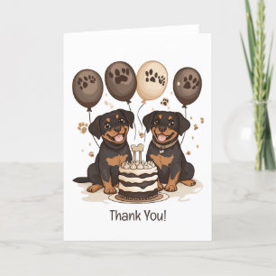 Danke, Birthday Rottweiler Hunde Dankeskarte