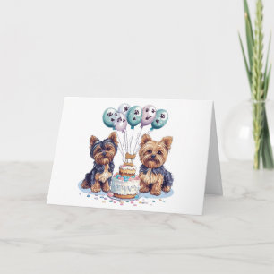 Danke, Birthday Yorkie Dog Dankeskarte