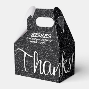 DANKE Black Imitats Glitzer Geschenkschachtel