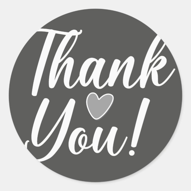 Danke, Black Runder Aufkleber (Vorderseite)