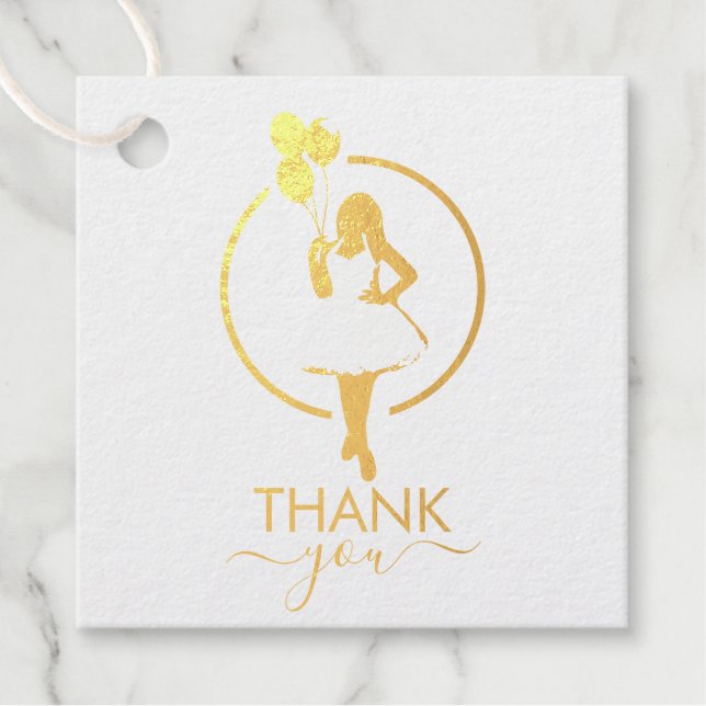 Danke! Black Woman Brautparty Balloons Blume Geschenkanhänger (Vorderseite)