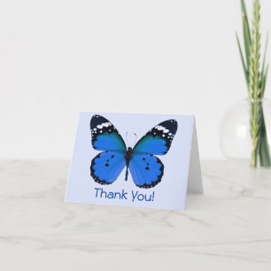 Danke! Blaue Schmetterling Anpassung Nachricht Dankeskarte