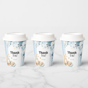 Danke Blue Boy Baby Dusche Pappbecher