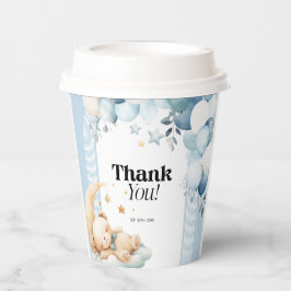 Danke Blue Boy Baby Dusche Pappbecher