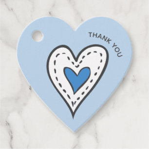 Danke Blue Liebe Heart Baby Dusche Geschenkanhänger