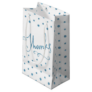 Danke Blue Sparkle Serif Text Vielen Dank Kleine Geschenktüte