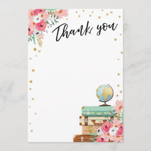 Danke, Blumen-Fräulein zu Frau Travel Pink zu Dankeskarte