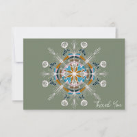 Danke Blumen-Mandala Boho-Botanik-Karte