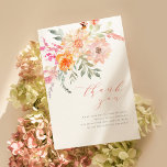 Danke | Blush & Aquamarin Spring Floral Baby Dusch<br><div class="desc">Eine delikate Dankkarte, die zu unserem "Baby in Bloom" passt | Blush & Aquamarine Frühlingsdusche" Einladung. Eine einfache und moderne Babydusche Dankeschön-Karte mit handgemalten Aquarellbouquet, Schriftzeichen und eleganter Typografie. An der Vorderseite der Karte befindet sich eine Blumenanordnung in der oberen links Ecke. Es gibt Rose, Dahlien, Drachen, Eukalyptus und vieles...</div>