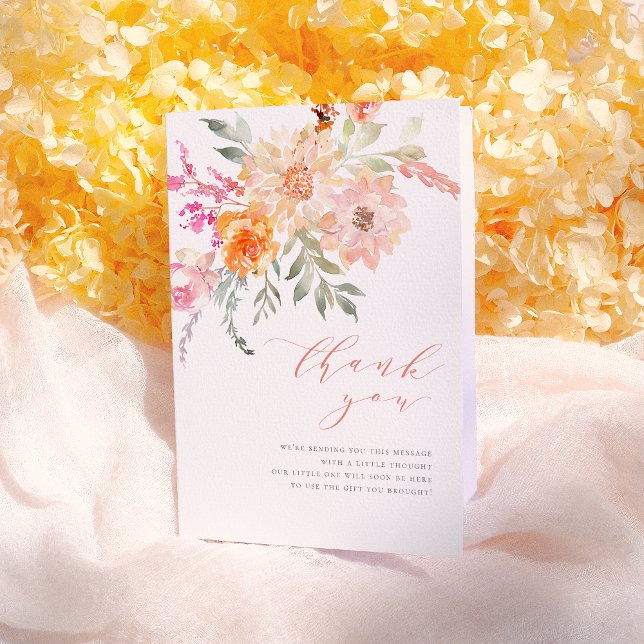 Danke | Blush & Aquamarin Spring Floral Baby Dusch (Von Creator hochgeladen)