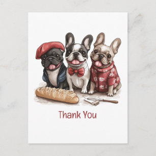 Danke Bonjour Französische Bulldoggen Postkarte