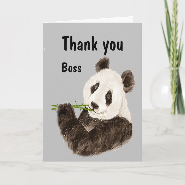 Danke, Boss mit Funny Panda Bear Karte (Vorderseite)