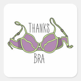 Danke Bra Quadratischer Aufkleber