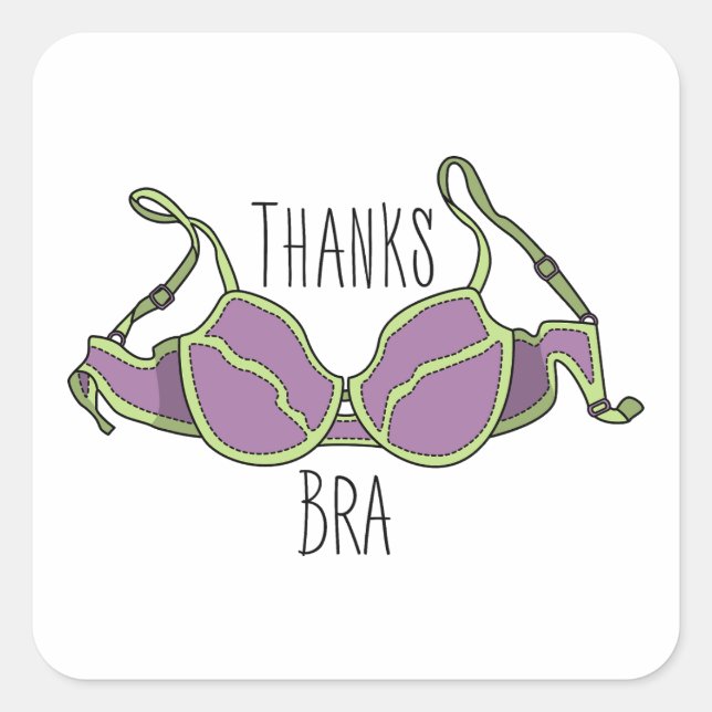 Danke Bra Quadratischer Aufkleber (Vorderseite)