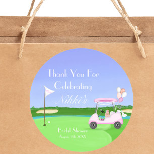 Danke Braut Golf Braut Hochzeitsdusche Brunch Runder Aufkleber