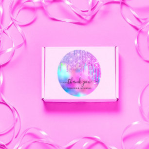 Danke Braut Sweet16th Glitter Holografie Tropfen Runder Aufkleber