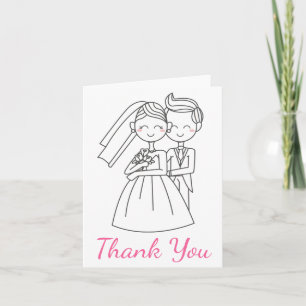 Danke Braut und Bräutigam Rosa & Weiße Hochzeit