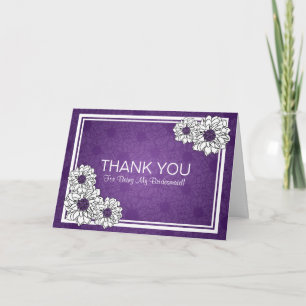 Danke Brautjungfer Dahlia Floral Lila