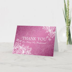 Danke Brautjungfer Vintage Swirls Pink