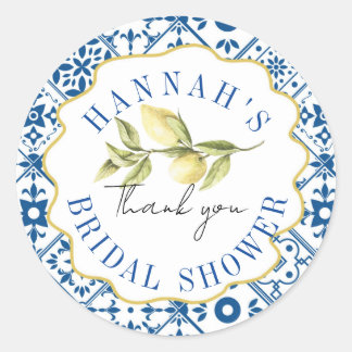 Danke Brautparty Med Italian Lemon Runder Aufkleber