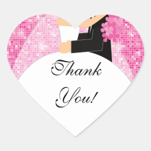 Danke Brautparty Sticker Bride Groom Pink